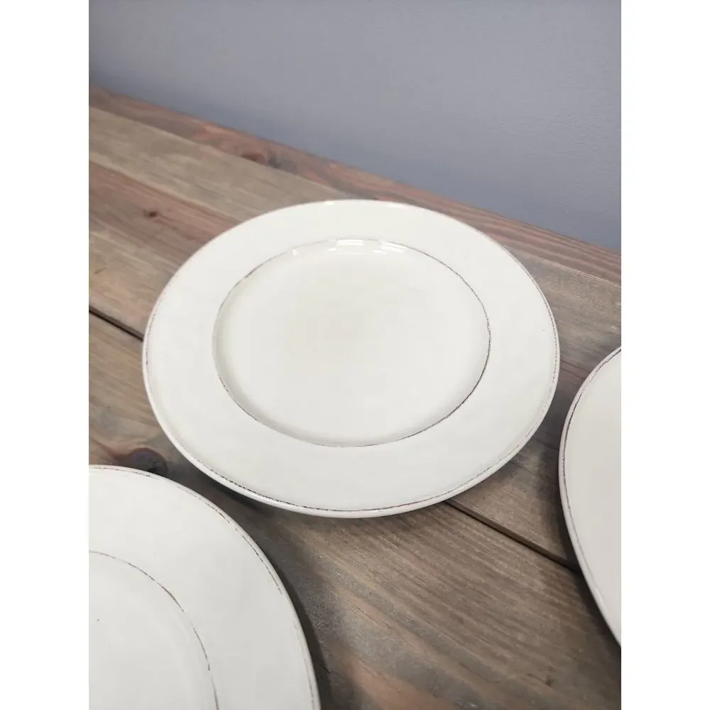PIER 1 MARTILLO CREME 8.5 Inch Salad Plates Set of 4 Off White